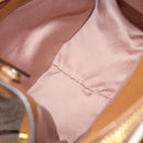 Miu Miu Hand Bag Leather 2way Brown Gold Auth sw446-11