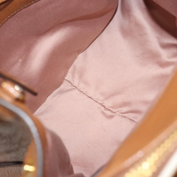 Miu Miu Hand Bag Leather 2way Brown Gold Auth sw446