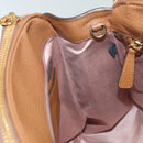 Miu Miu Hand Bag Leather 2way Brown Gold Auth sw446-22