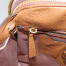 Miu Miu Hand Bag Leather 2way Brown Gold Auth sw446-23