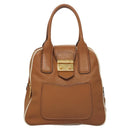 Miu Miu Hand Bag Leather 2way Brown Gold Auth sw446-13
