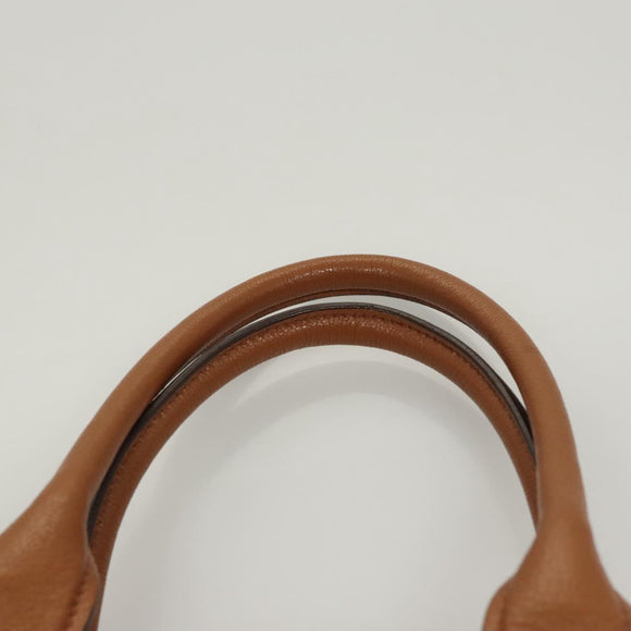 Miu Miu Hand Bag Leather 2way Brown Gold Auth sw446