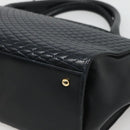 BALLY Hand Bag Leather Black Gold Auth sw449-15