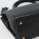 BALLY Hand Bag Leather Black Gold Auth sw449-16