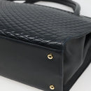 BALLY Hand Bag Leather Black Gold Auth sw449-17