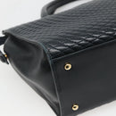 BALLY Hand Bag Leather Black Gold Auth sw449-8