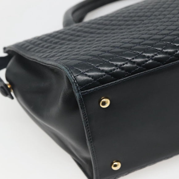 BALLY Hand Bag Leather Black Gold Auth sw449