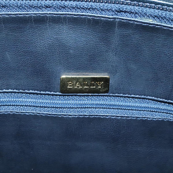 BALLY Hand Bag Leather Black Gold Auth sw449