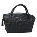 BALLY Hand Bag Leather Black Gold Auth sw449-1