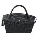 BALLY Hand Bag Leather Black Gold Auth sw449-13