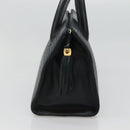 BALLY Hand Bag Leather Black Gold Auth sw449-3