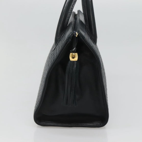 BALLY Hand Bag Leather Black Gold Auth sw449