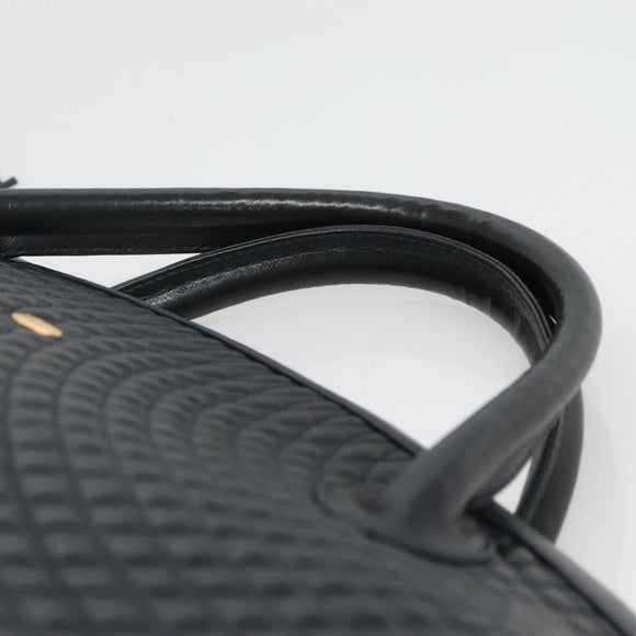 BALLY Hand Bag Leather Black Gold Auth sw449