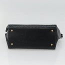 BALLY Hand Bag Leather Black Gold Auth sw449-5