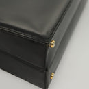 CELINE Shoulder Bag Leather Black Auth sw451-9