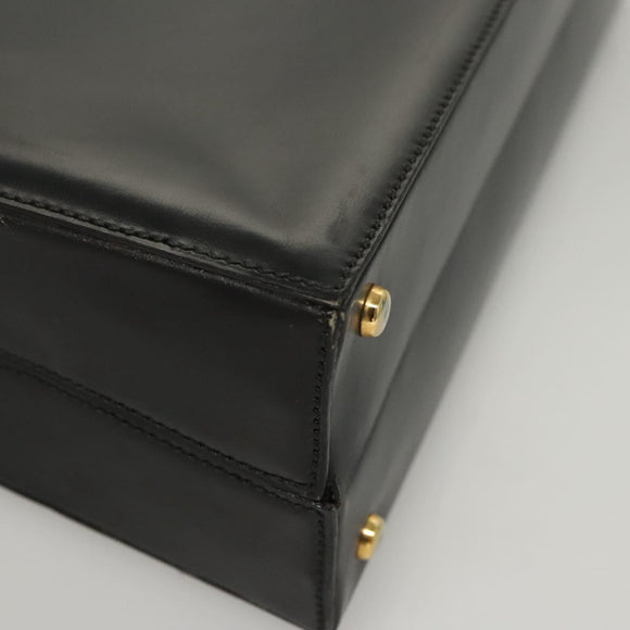 CELINE Shoulder Bag Leather Black Auth sw451