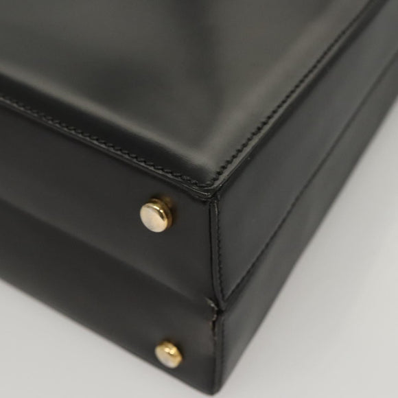 CELINE Shoulder Bag Leather Black Auth sw451