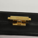 CELINE Shoulder Bag Leather Black Auth sw451-10