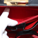 CELINE Shoulder Bag Leather Black Auth sw451-21