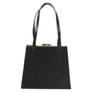CELINE Shoulder Bag Leather Black Auth sw451-13