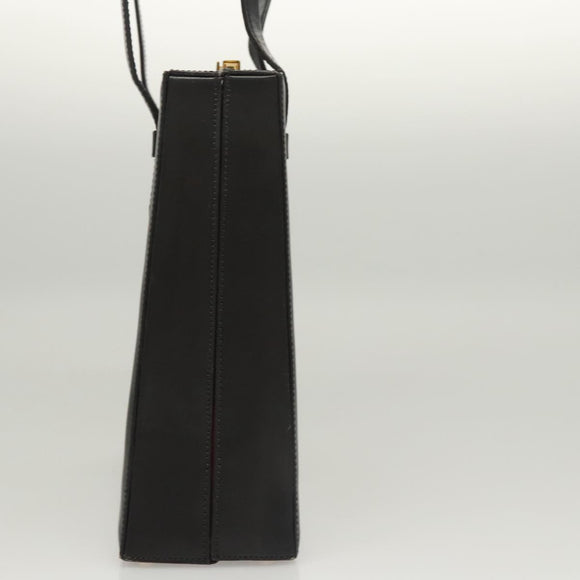 CELINE Shoulder Bag Leather Black Auth sw451