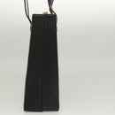 CELINE Shoulder Bag Leather Black Auth sw451-3