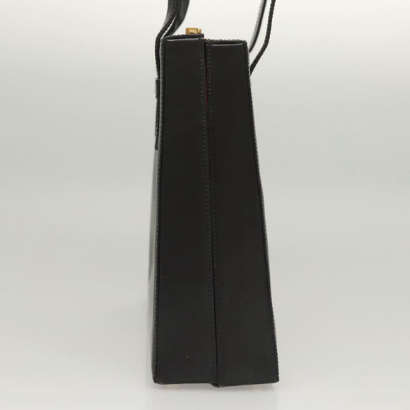 CELINE Shoulder Bag Leather Black Auth sw451