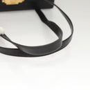 CELINE Shoulder Bag Leather Black Auth sw451-7