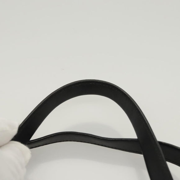 CELINE Shoulder Bag Leather Black Auth sw451