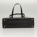 CELINE Shoulder Bag Leather Black Auth sw451-5