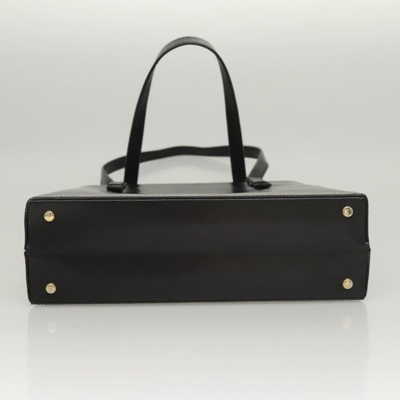 CELINE Shoulder Bag Leather Black Auth sw451