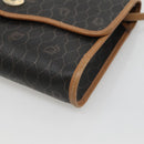 Christian Dior Honeycomb Canvas Shoulder Bag PVC Black Gold Auth sw452-9