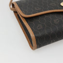 Christian Dior Honeycomb Canvas Shoulder Bag PVC Black Gold Auth sw452-14