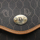 Christian Dior Honeycomb Canvas Shoulder Bag PVC Black Gold Auth sw452-17