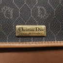 Christian Dior Honeycomb Canvas Shoulder Bag PVC Black Gold Auth sw452-10