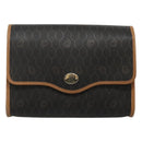 Christian Dior Honeycomb Canvas Shoulder Bag PVC Black Gold Auth sw452-13