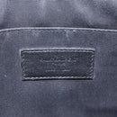 SAINT LAURENT Clutch Bag Leather Black Silver Auth sw455-9