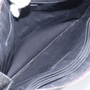 SAINT LAURENT Clutch Bag Leather Black Silver Auth sw455-10