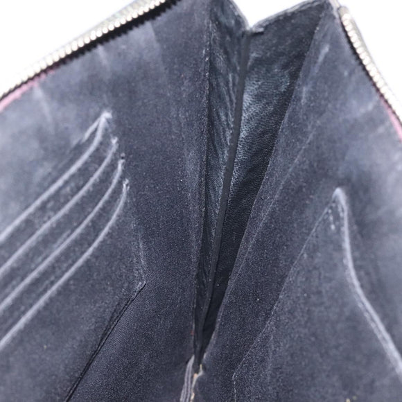 SAINT LAURENT Clutch Bag Leather Black Silver Auth sw455