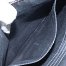 SAINT LAURENT Clutch Bag Leather Black Silver Auth sw455-11