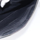 SAINT LAURENT Clutch Bag Leather Black Silver Auth sw455-20