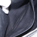 SAINT LAURENT Clutch Bag Leather Black Silver Auth sw455-21