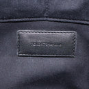 SAINT LAURENT Clutch Bag Leather Black Silver Auth sw455-12