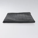 SAINT LAURENT Clutch Bag Leather Black Silver Auth sw455-3