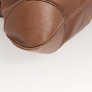 Salvatore Ferragamo Gancini Shoulder Bag Leather Beige Silver Auth sw460-9