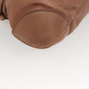 Salvatore Ferragamo Gancini Shoulder Bag Leather Beige Silver Auth sw460-15