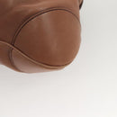 Salvatore Ferragamo Gancini Shoulder Bag Leather Beige Silver Auth sw460-16