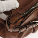 Salvatore Ferragamo Gancini Shoulder Bag Leather Beige Silver Auth sw460-18