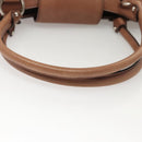 Salvatore Ferragamo Gancini Shoulder Bag Leather Beige Silver Auth sw460-7