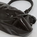 Salvatore Ferragamo Gancini Shoulder Bag Enamel Brown Silver Auth sw461-9